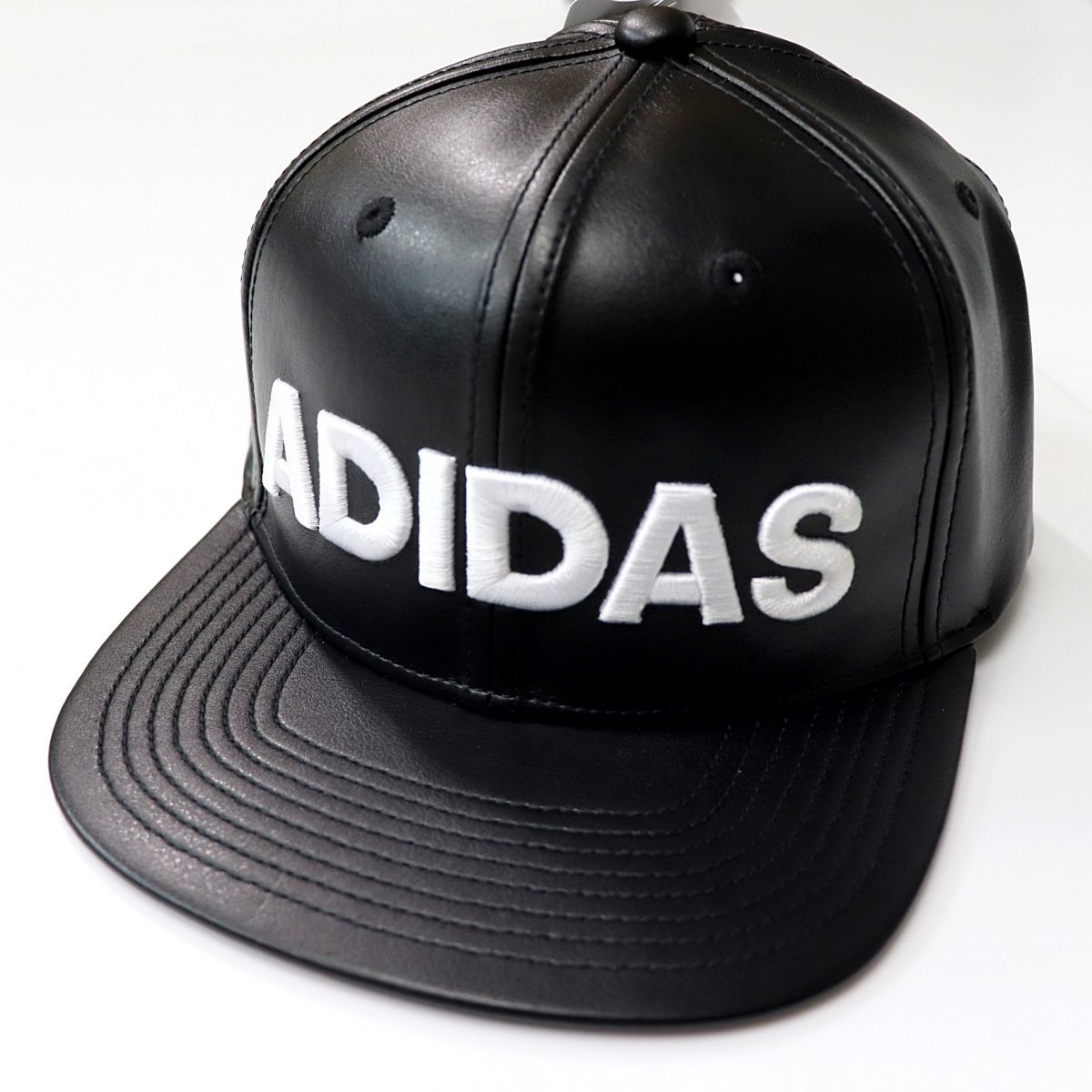希少 80s old adidas レザー キャップ leather cap adidas - 【美品】adidasレザーキャップ（黒）の通販 by くまこ's shop