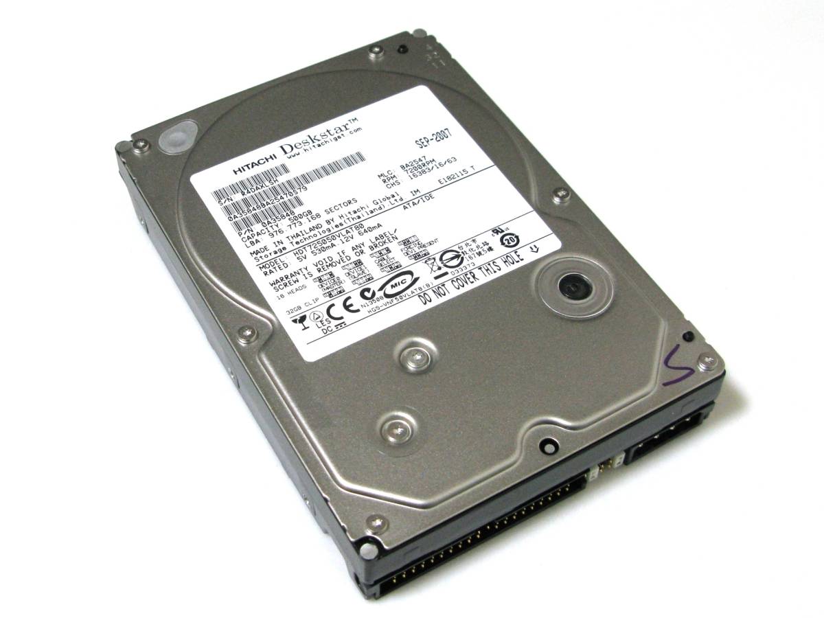  良品 日立 HITACHI HDT725050VLAT80 IDE 3.5インチ 500GB E1(500GB～)｜売買されたオークション情報、yahooの商品情報をアーカイブ公開 - オークファン 3.5 UltraATA