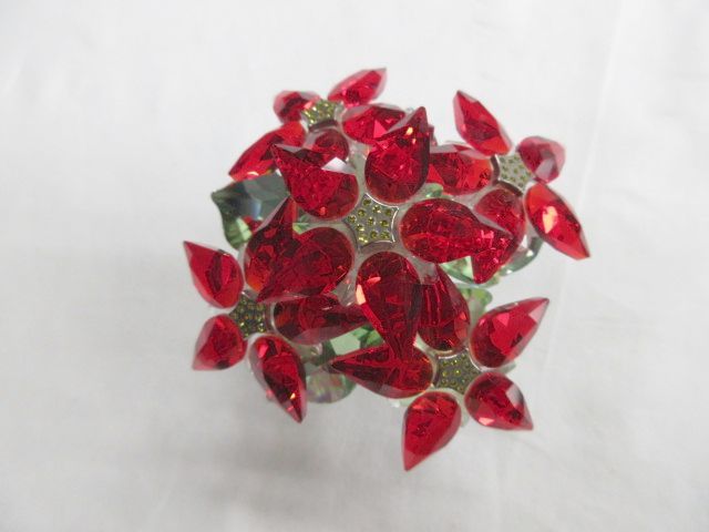 2J201◎SWAROVSKI スワロフスキー ポインセチア （L） 花 オブジェ