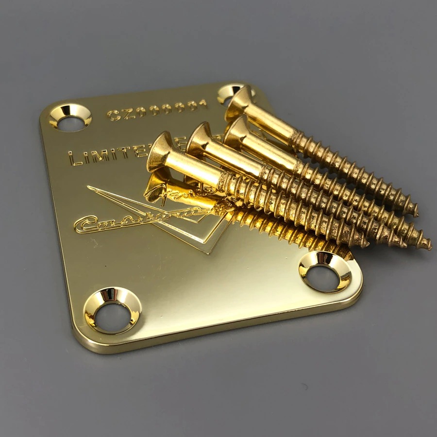 人気おすすめ CM020:ST TL ギター用 ネック プレート カスタム ショップ 限定版 クローム ゴールド ブラック_6
