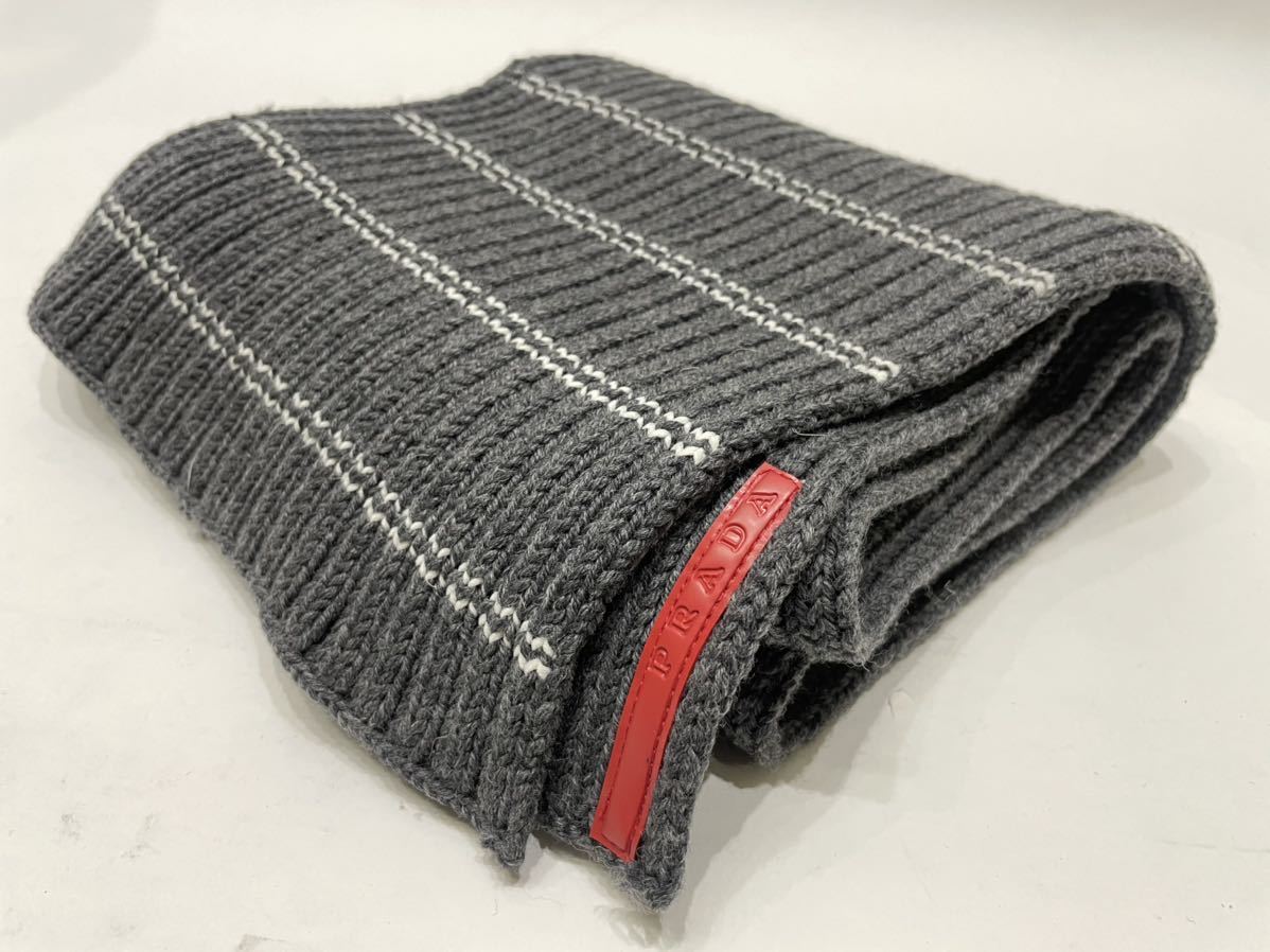 正規品 プラダ PRADA スポーツ SPORTS ニットマフラー グレー ブランド