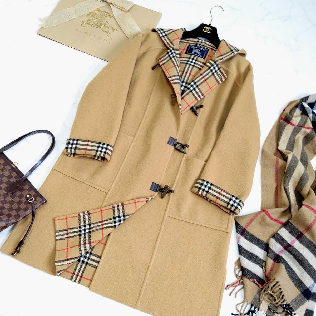 美品✨バーバリーロンドン ダブルフェイス カシミヤ ノバチェック ウールコート BURBERRY バーバリーロンドン ダッフルコート ウールコート ノバ