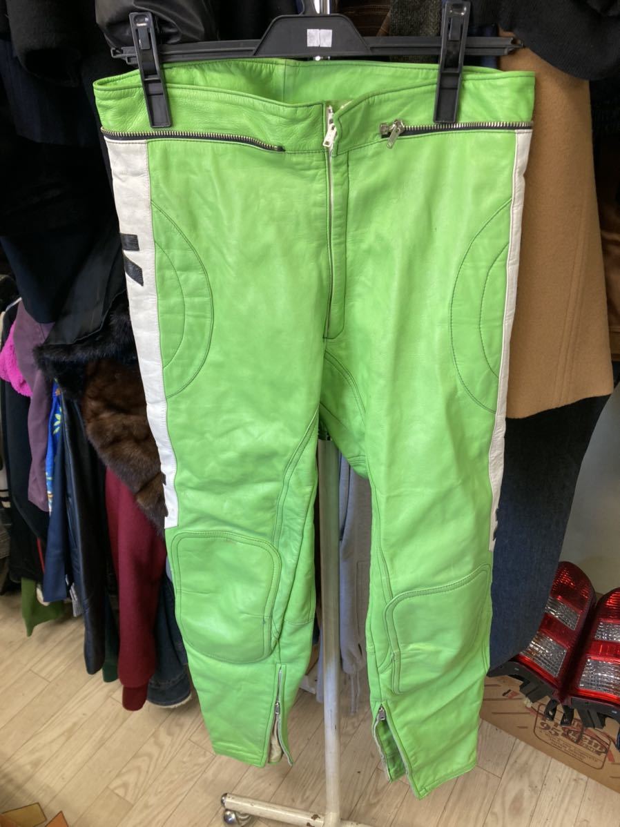 N MOTOR CYCLE MATE DOLPHIN ORIGINAL LEATHER WEAR Kawasani カワサキ 