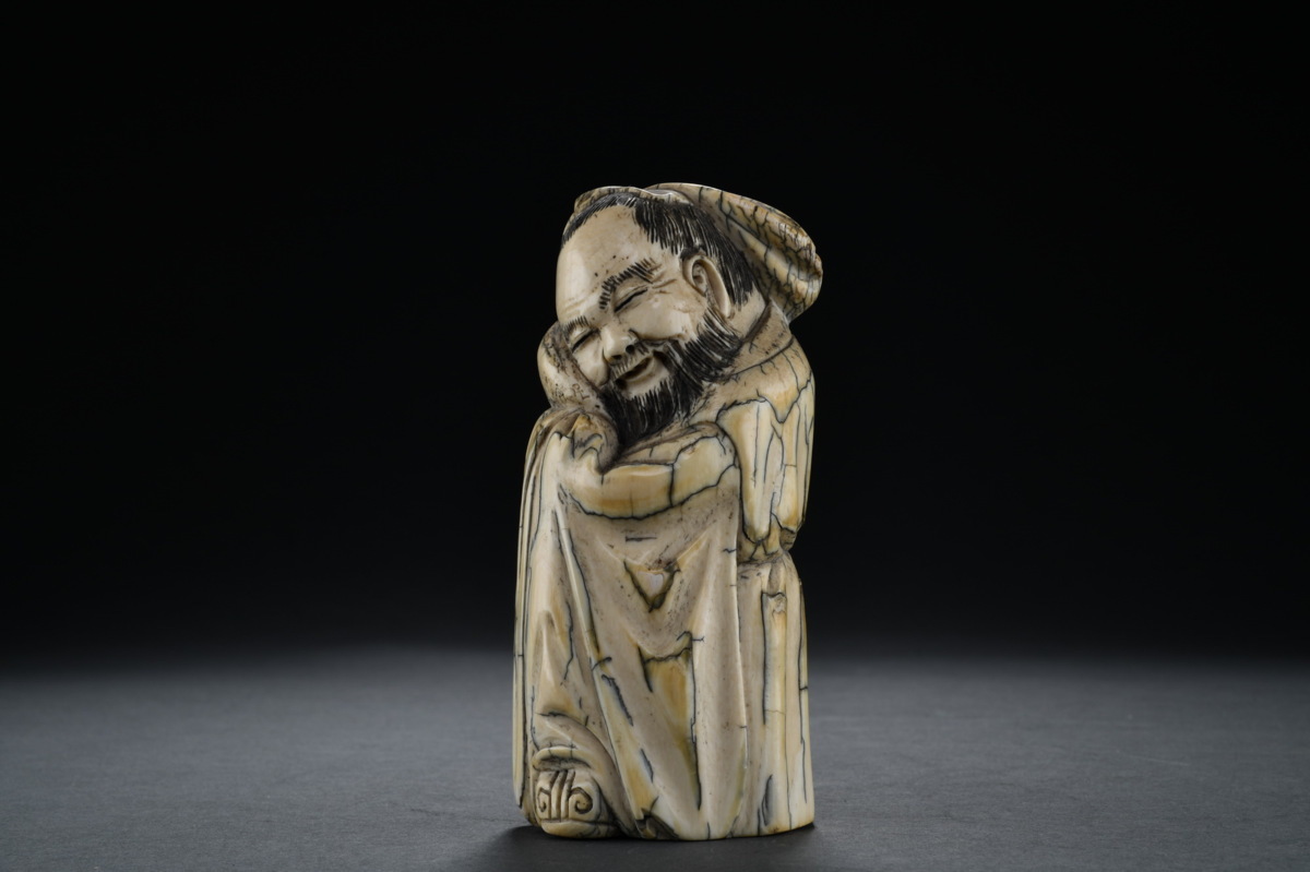 新作登場，高品質】 ◇鶴鳴堂◇時代物 マンモス彫り 名匠「大明 