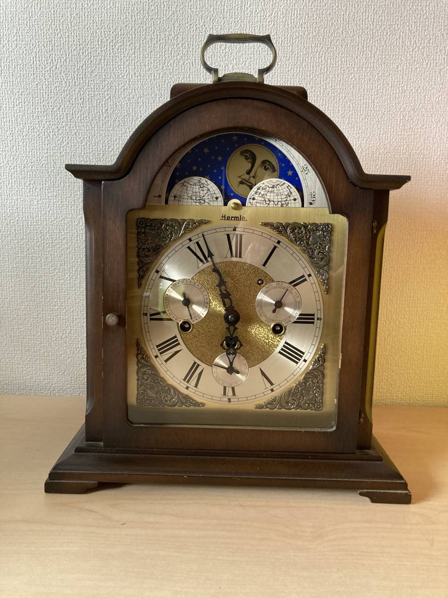 Franz Hermle ムーンフェイズ ゼンマイ式置き時計 ヘルムレ - clock
