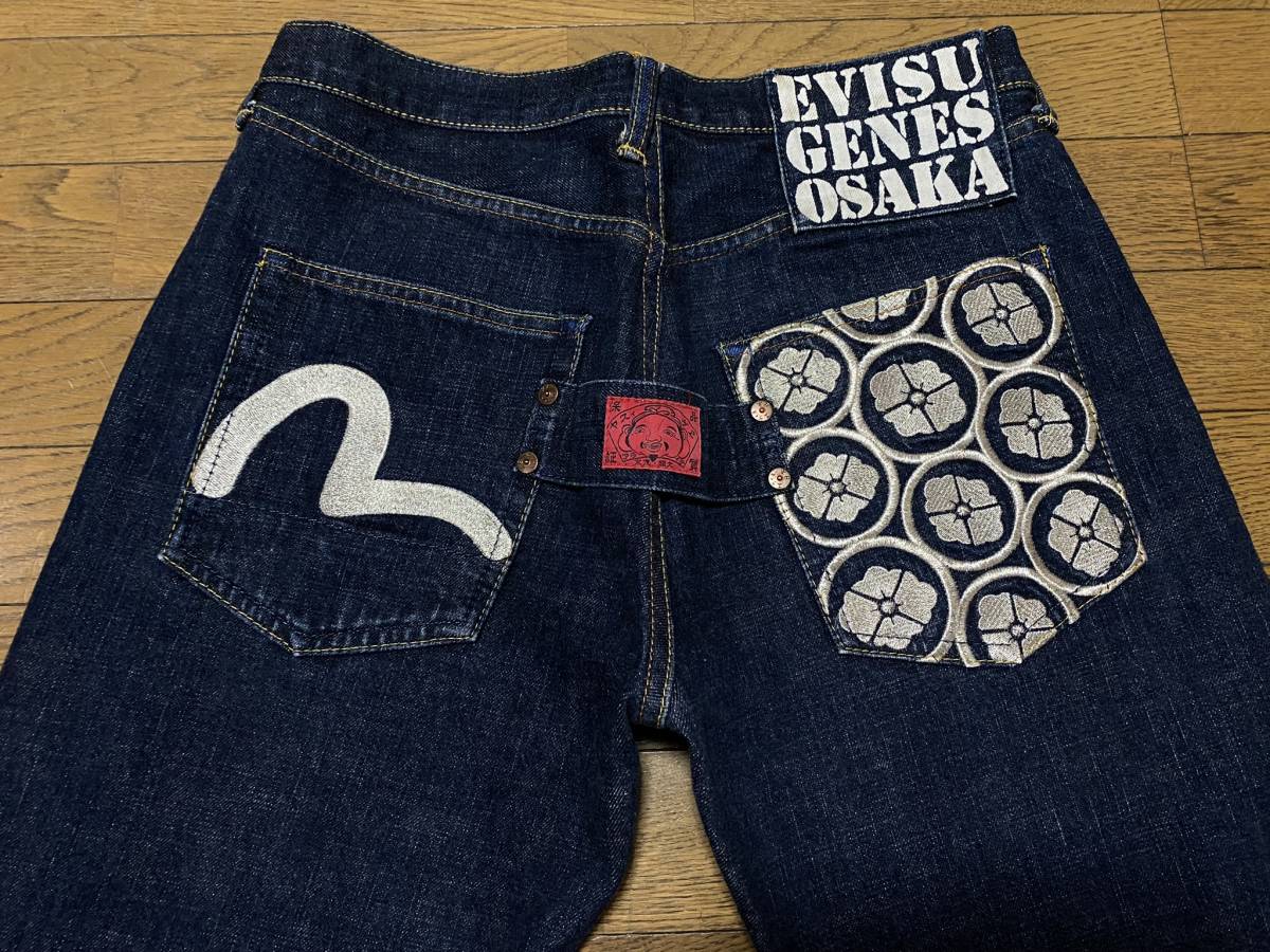EVISU GENES OSAKA エヴィス エビス 家紋＆カモメシルバー刺繍 