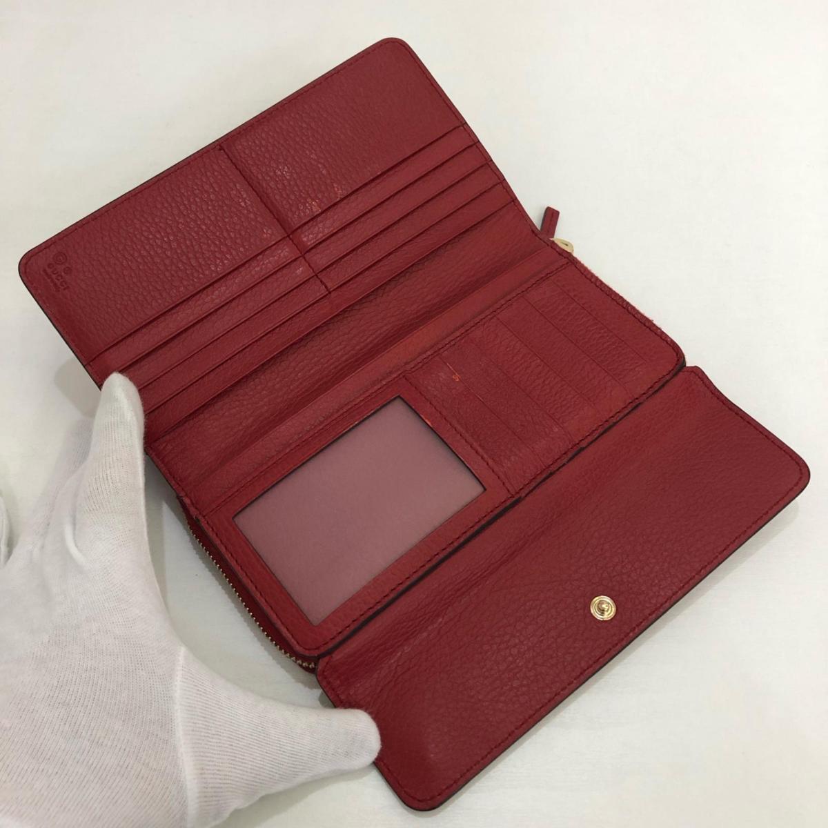 GUCCI グッチ インターロッキングG 二つ折り長財布 ラウンドファスナー 