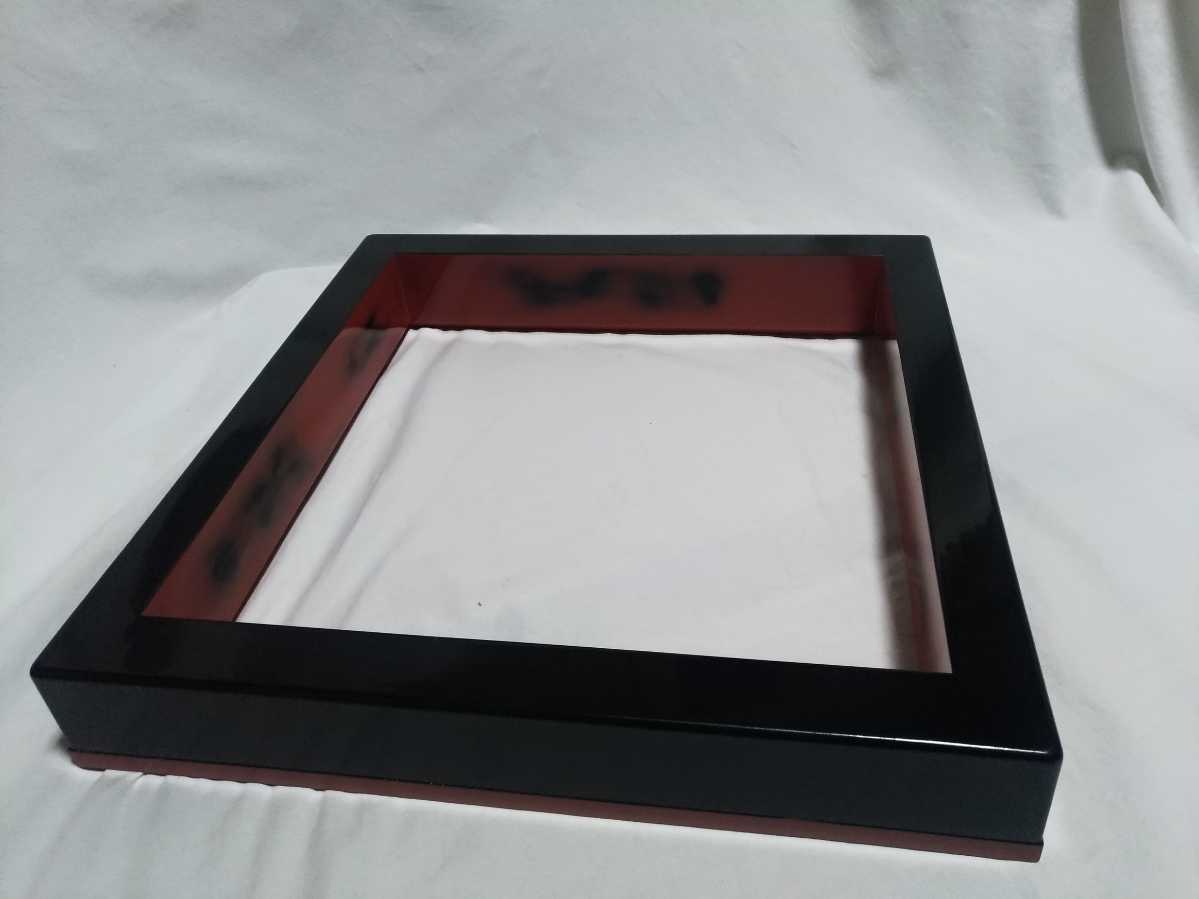 茶道具 輪島塗 塗師 信隆 根来研出　炉縁 　共箱 _6