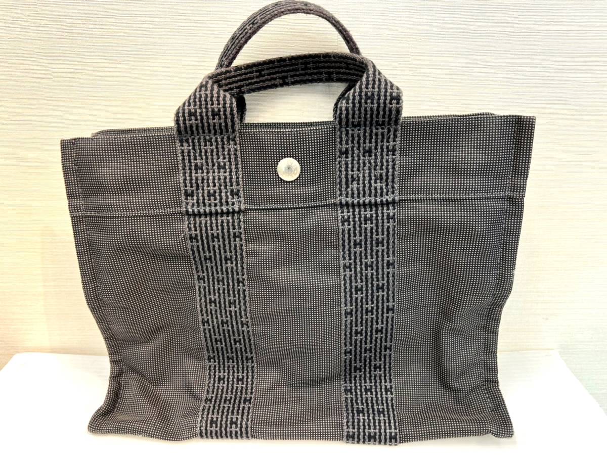 t040215-04 1円～ HERMES エルメス エールライン トートPM  