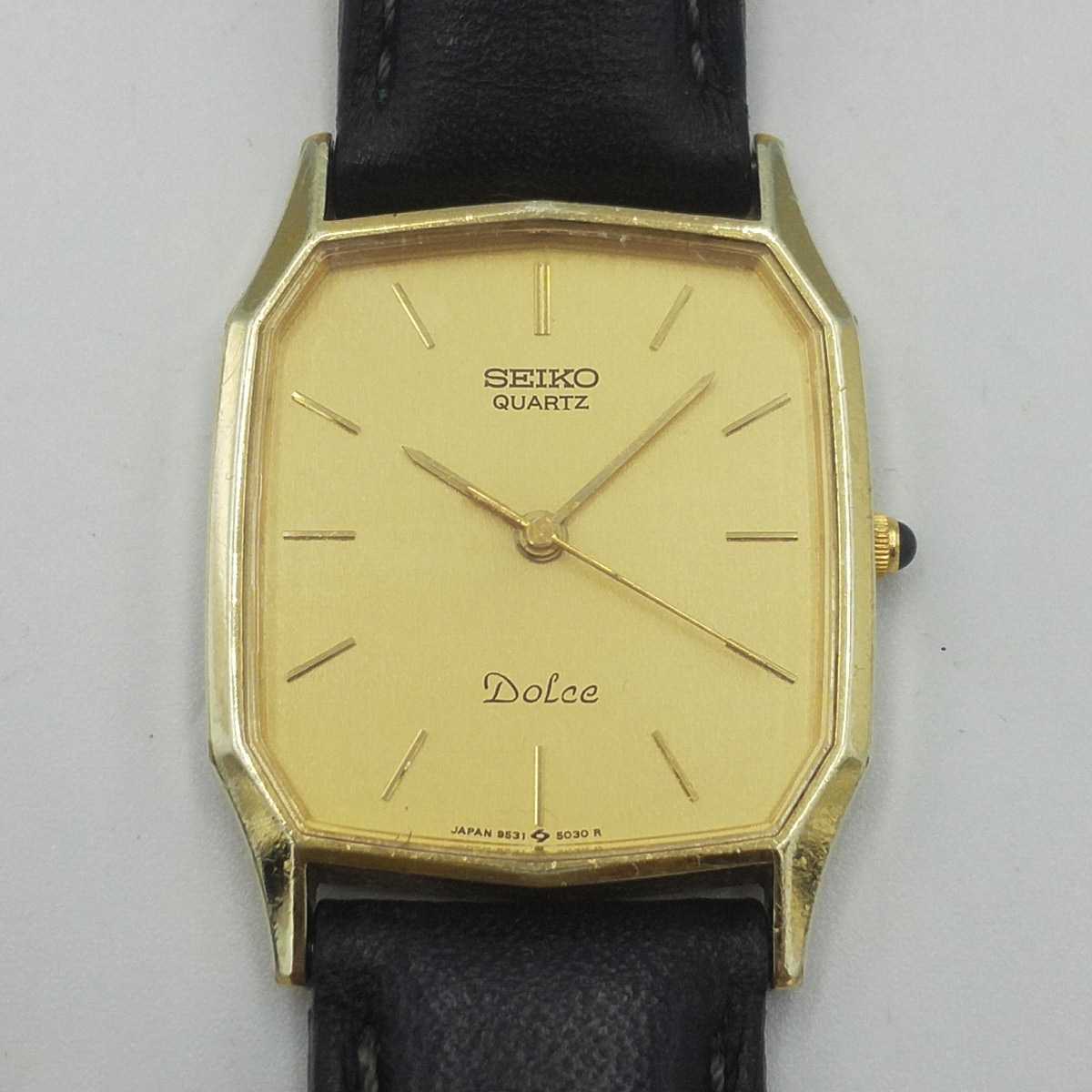 SEIKO DOLCE 腕時計 スクエア ゴールド文字盤 ビンテージ アンティーク 