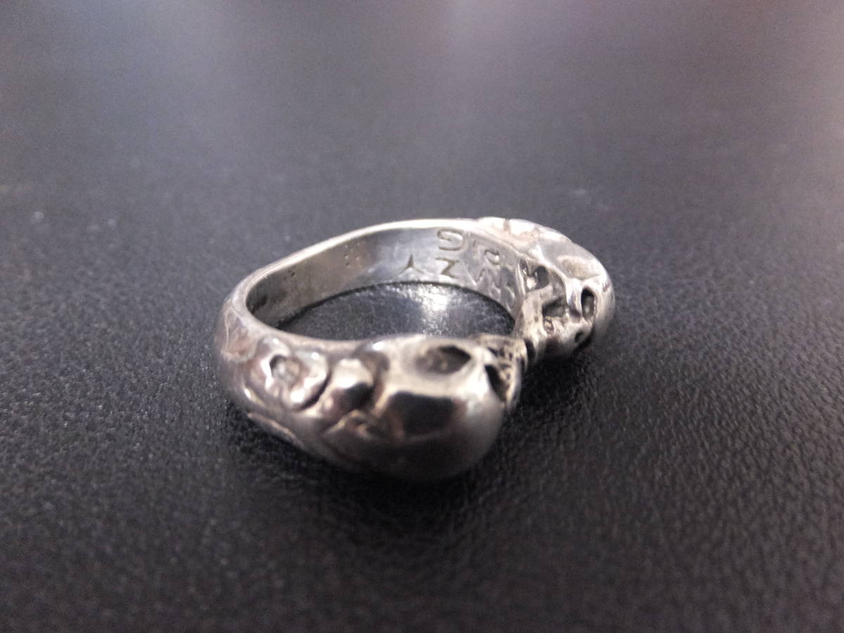 CRAZY PIG TWO SKULLS TUDOR RING#13:クレイジーピッグ2スカルテュ 