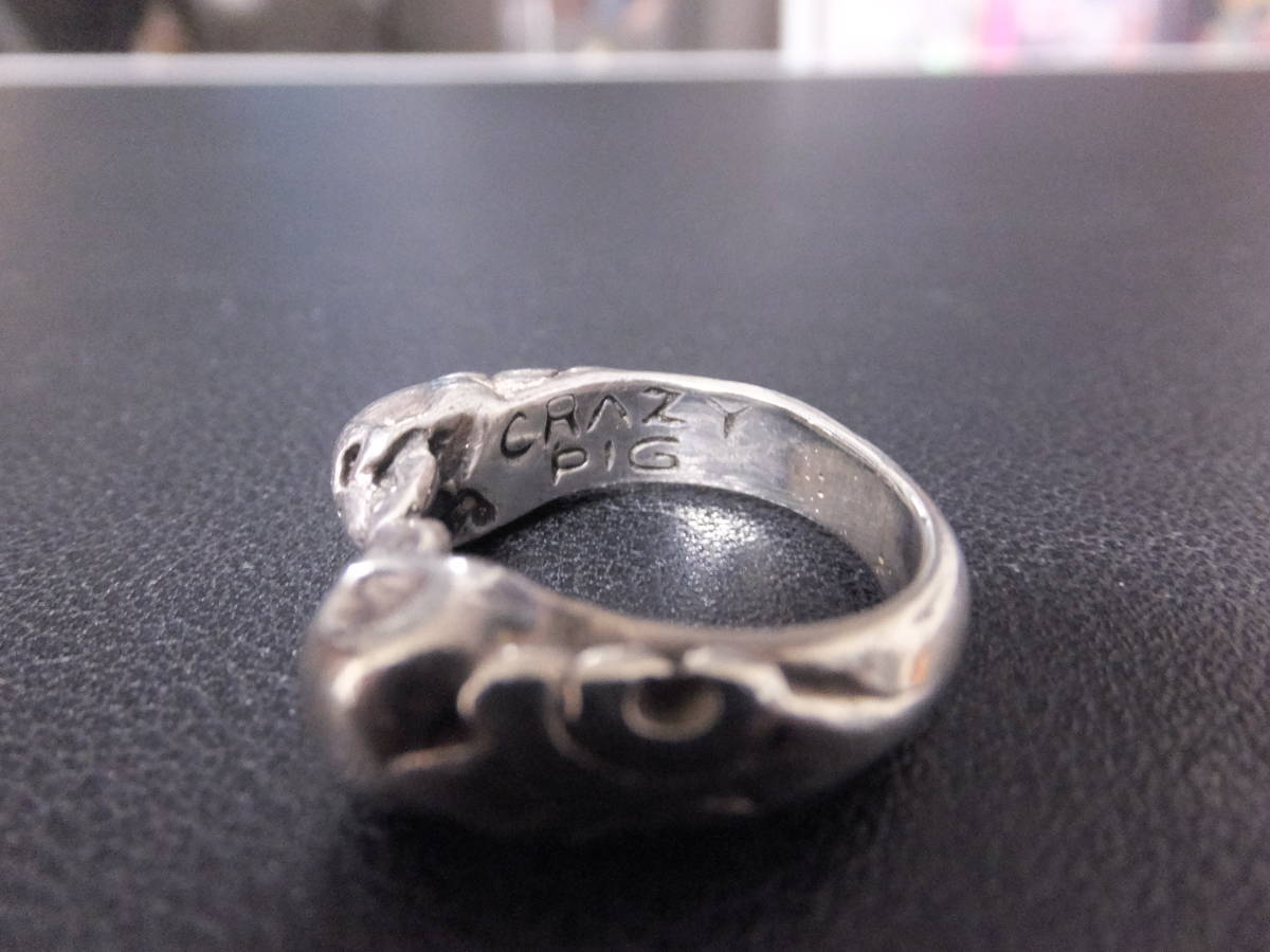CRAZY PIG TWO SKULLS TUDOR RING#13:クレイジーピッグ2スカルテュ 