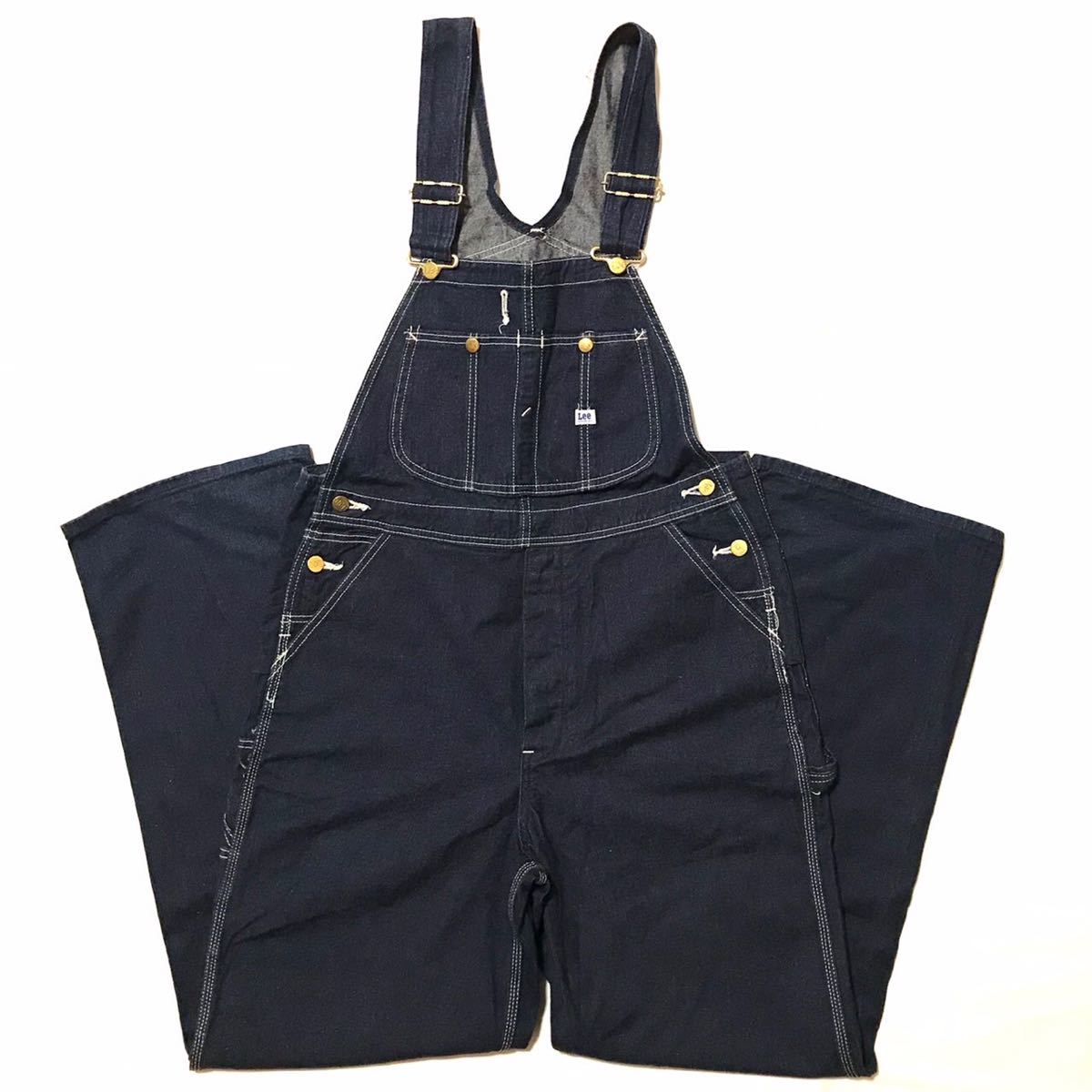 美品 Lee 0294 オーバーオール 34×33 ヒッコリーデニム 日本製 90s Lee