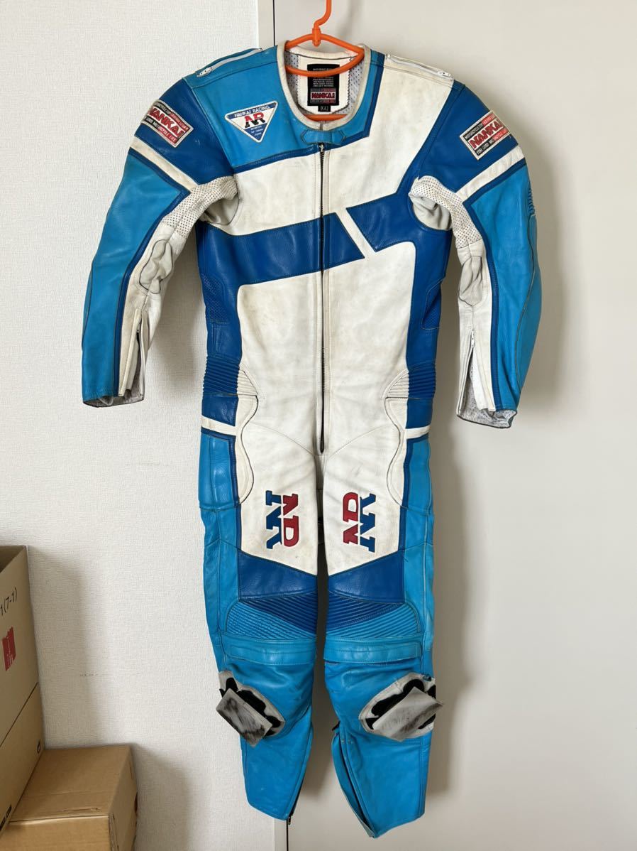 NANKAI PRO-RACING 革ツナギ 赤黒白 南海部品 サイズs 美品 南海レーシングスーツ NANKAI PRO-RACING 革ツナギ 赤黒白 南海部品