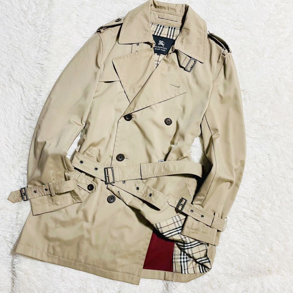 Burberry】トレンチ コート【M】ベージュ ノバチェック BURBERRY BLACK