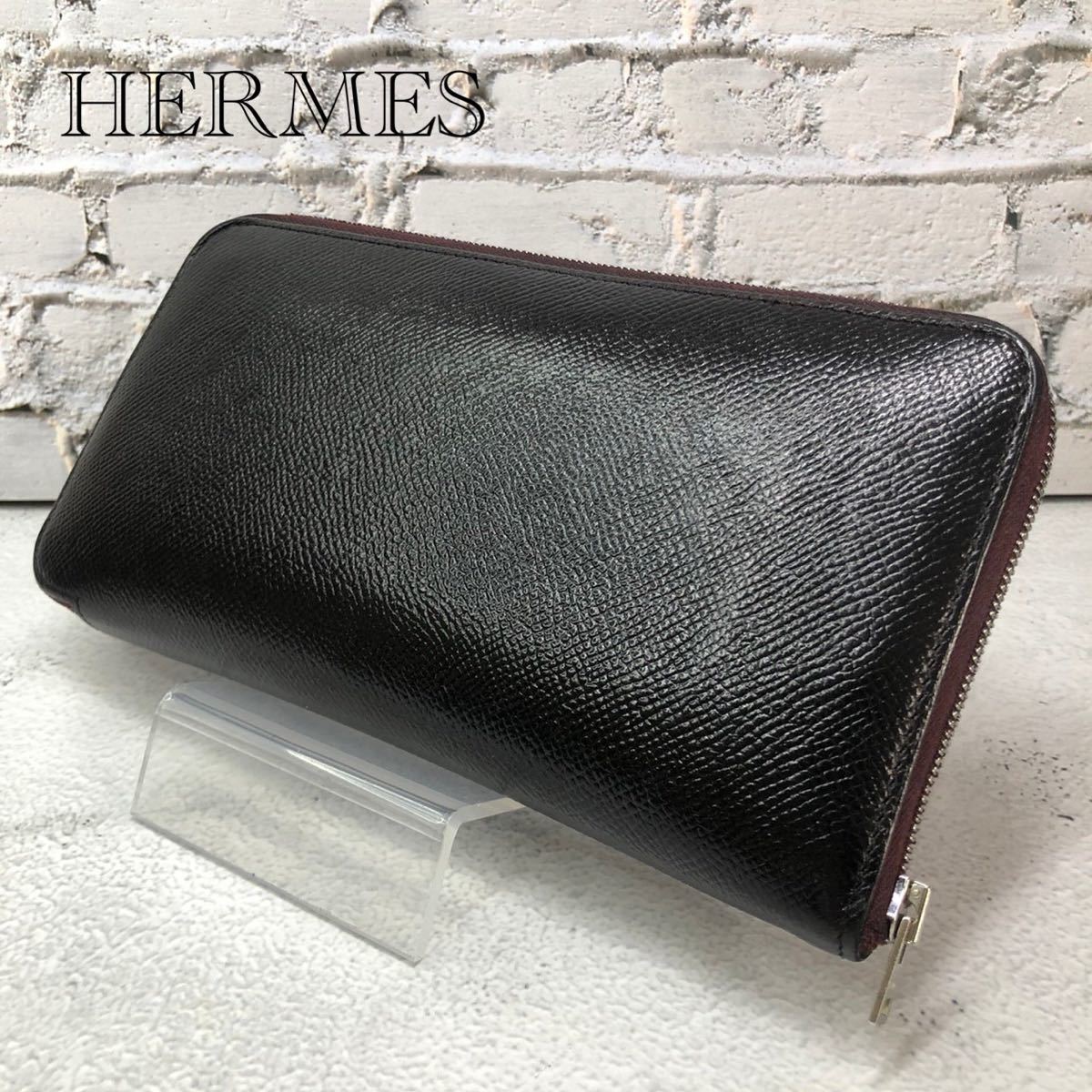 エルメス HERMES 長財布 アザップロング シルクイン ブラック