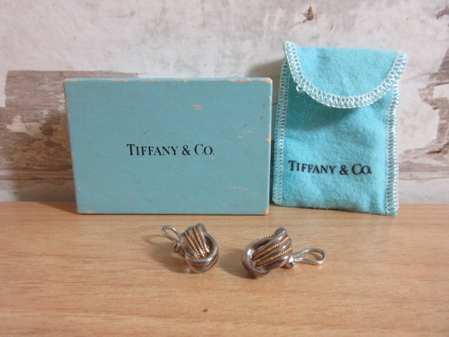 2I2-4＜TIFFANY&Co. ティファニー＞ イヤリング SV925×YG750 シルバー