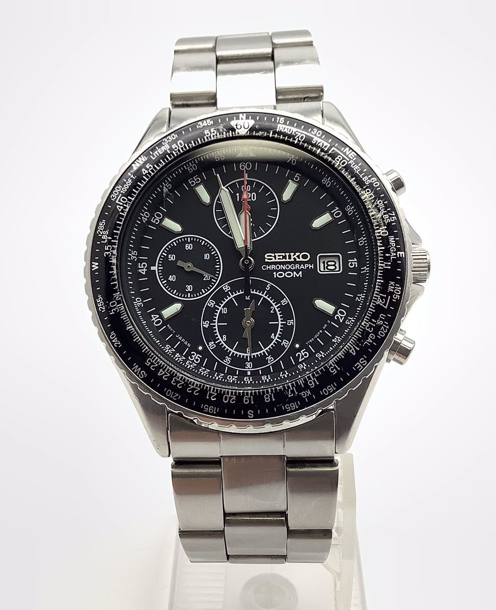 美品 稼動品 SEIKO セイコークロノグラフ メンズ腕時計 7T92-0CF0 SEIKO セイコー 7T92-0CF0 クロノグラフ デイト クォーツ メンズ