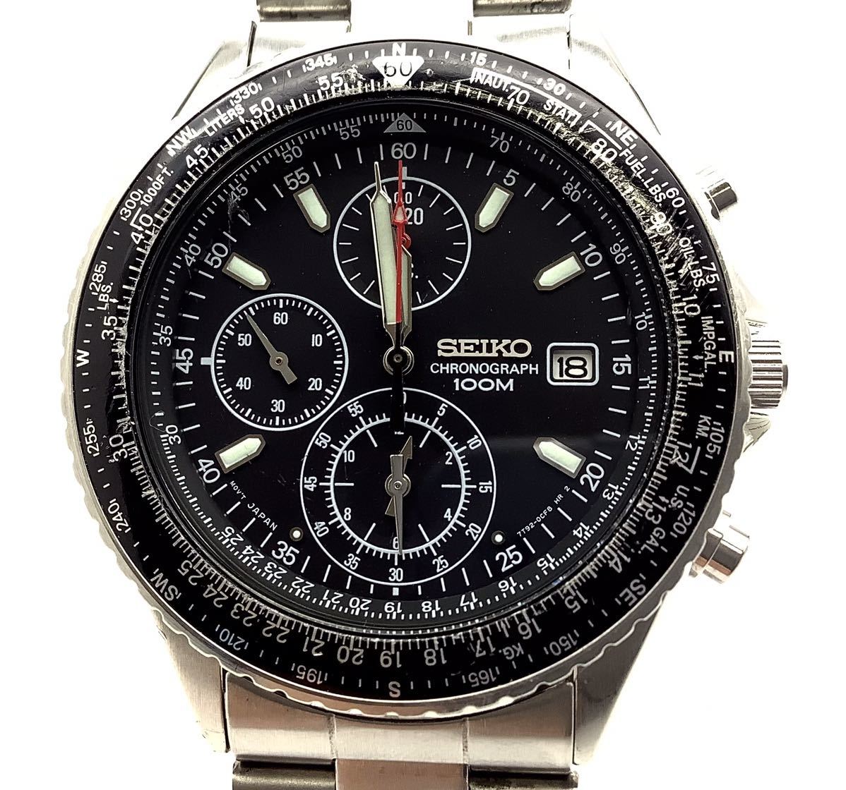 62) SEIKO CHRONOGRAPH 100M 7T92-0CF0 セイコー クロノグラフ