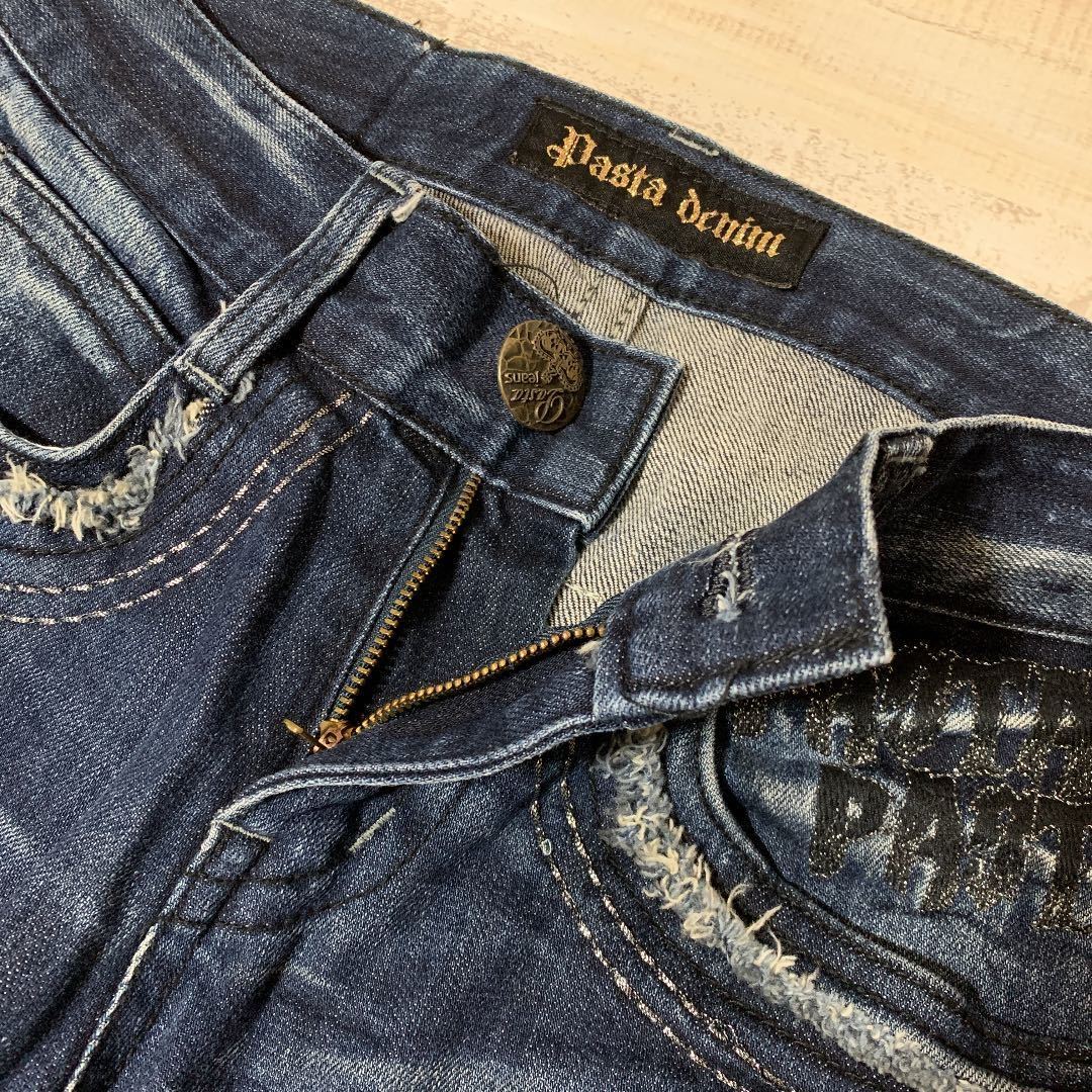 豪華刺繍 ヴィンテージ加工】PASTA DENIM ユーズド デニム パンツ 