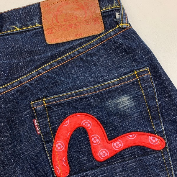 エヴィス 家紋柄 カモメ 刺繍 デニム ジーンズ ジーパン パンツ ボトム