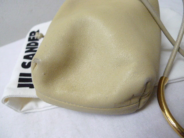 ◇JIL SANDER ジルサンダー レザー☆ブレスレット付き レザー 巾着 
