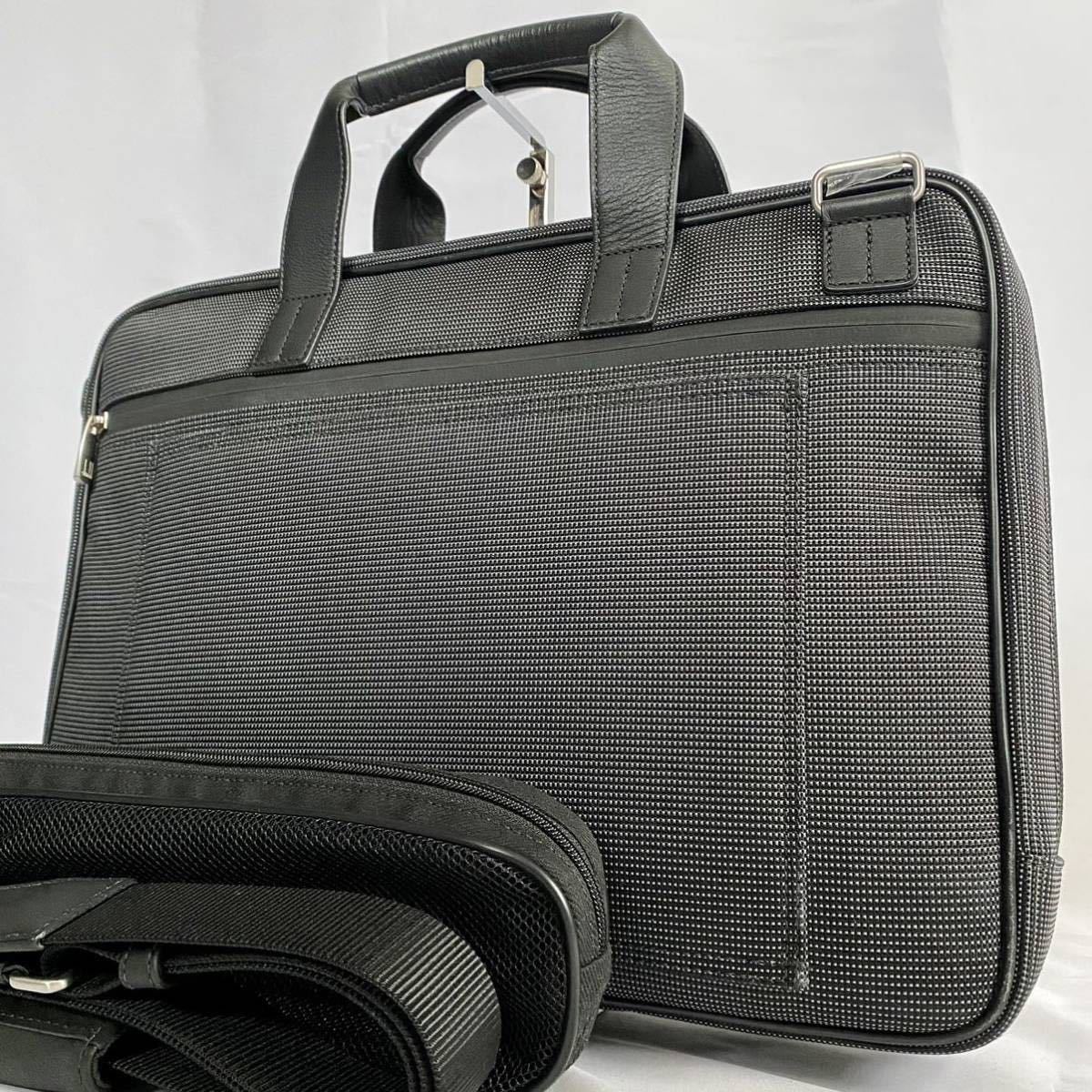 1円 ダンヒル【未使用級】dunhill 2way ブリーフケース 黒 ショルダー