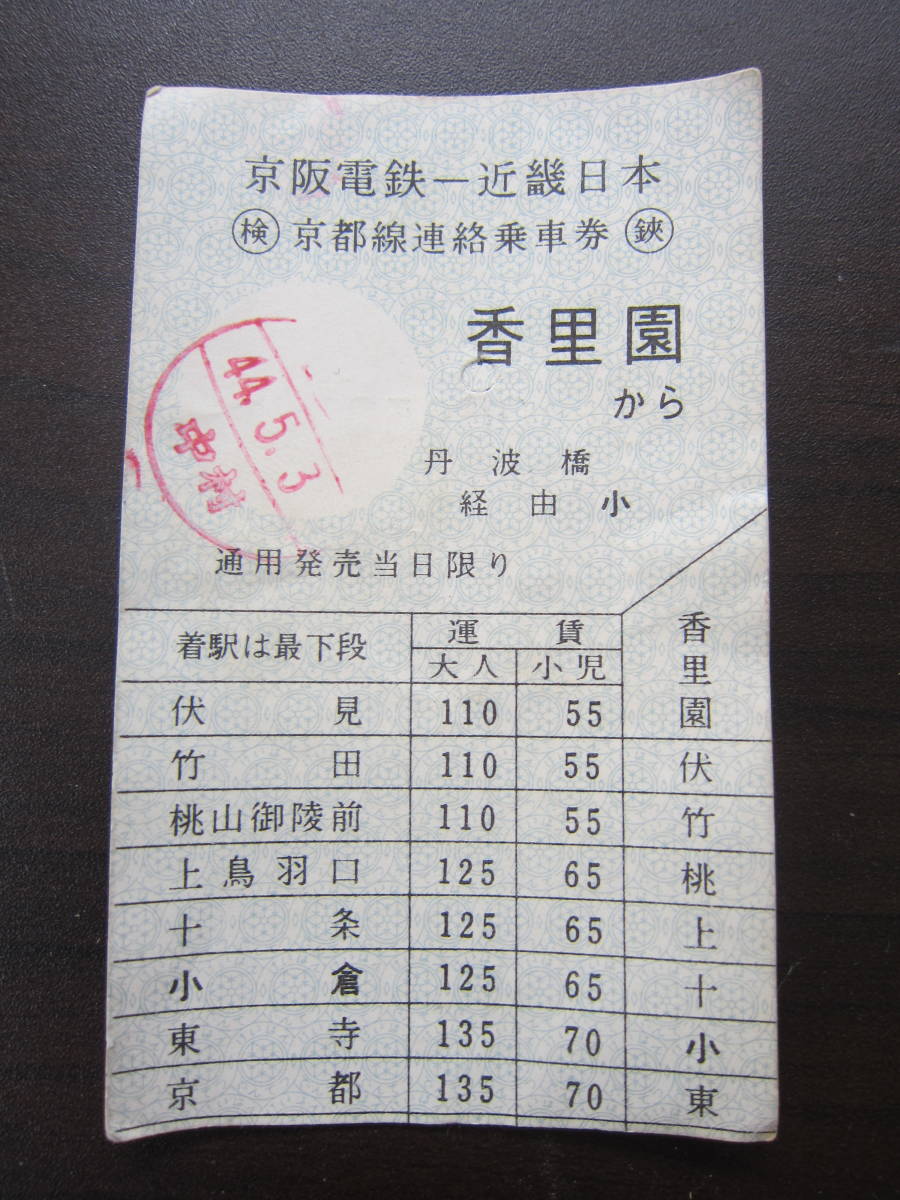 京阪 連絡乗車券 香里園から丹波橋経由京橋ゆき コレクション用 売買されたオークション情報 Yahooの商品情報をアーカイブ公開 オークファン Aucfan Com