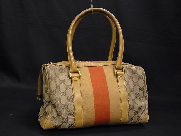 1円 GUCCI グッチ 000 0851 002122 キャンバス×レザー GG柄 ミニ 