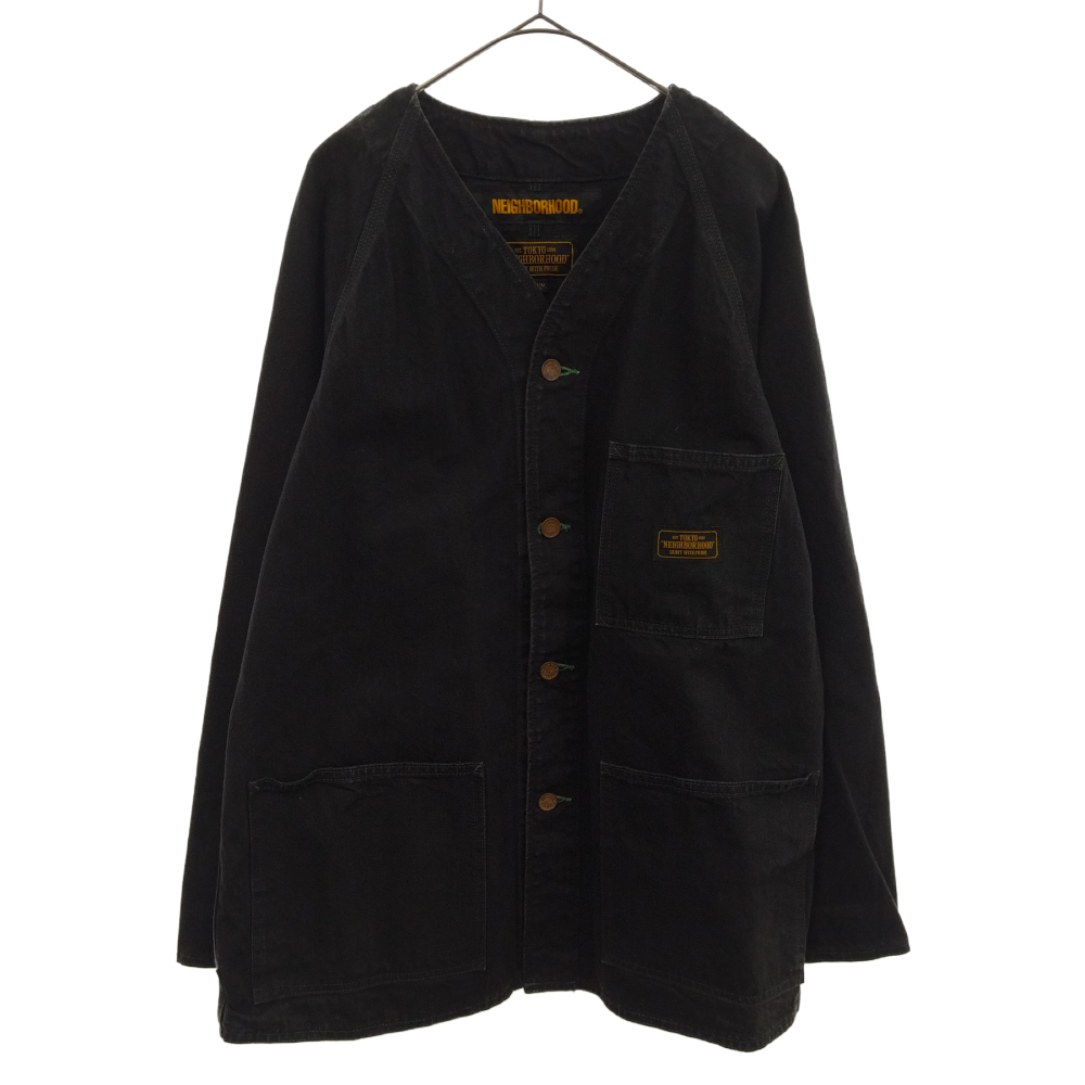 【新作，新作登場】 ネイバーフッド 19AW ノーカラー デニム ジャケット 192ARNH-JKM02 ブラック(Mサイズ)｜売買されたオークション情報、yahooの商品情報をアーカイブ公開 - オークファン ジャンパー、ブルゾン一般