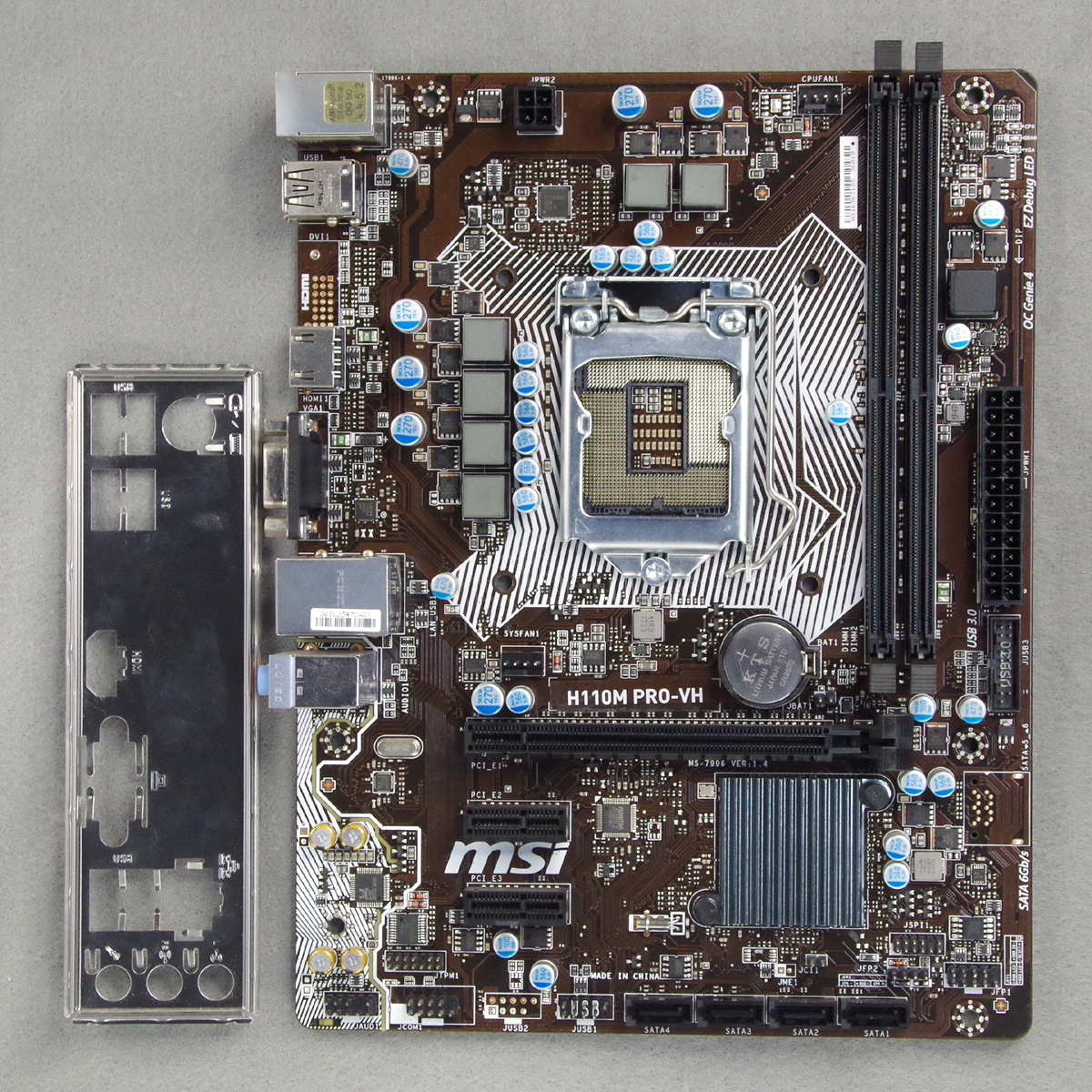 MSI H110M PRO-VH + windows10ライセンス 動作確認品 IOパネル付 micro 