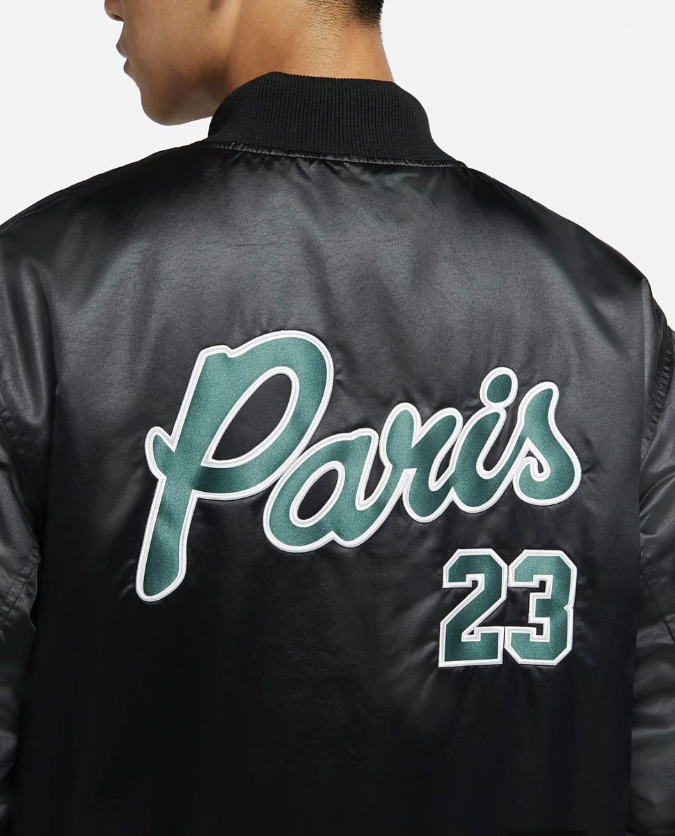 国内未発売モデル☆NIKE PSG x JORDAN MA-1ジャケット 黒x緑 Lサイズ 