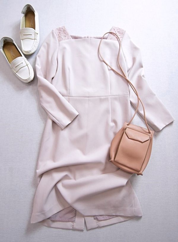 02 Natural Beauty Basic ナチュラルビューティーベーシック 膝丈 ロング ワンピース ドレス ピンク 総柄 レース 結婚式 Mサイズ 売買されたオークション情報 Yahooの商品情報をアーカイブ公開 オークファン Aucfan Com