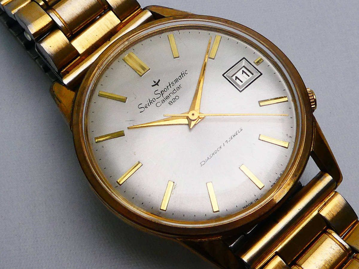 中古 動作品□SEIKO Sportsmatic Calendar 820 自動巻き 17石 1964年製 