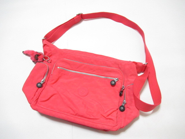 美品】 kipling キプリング アニマルチャーム付き ショルダーバッグ  