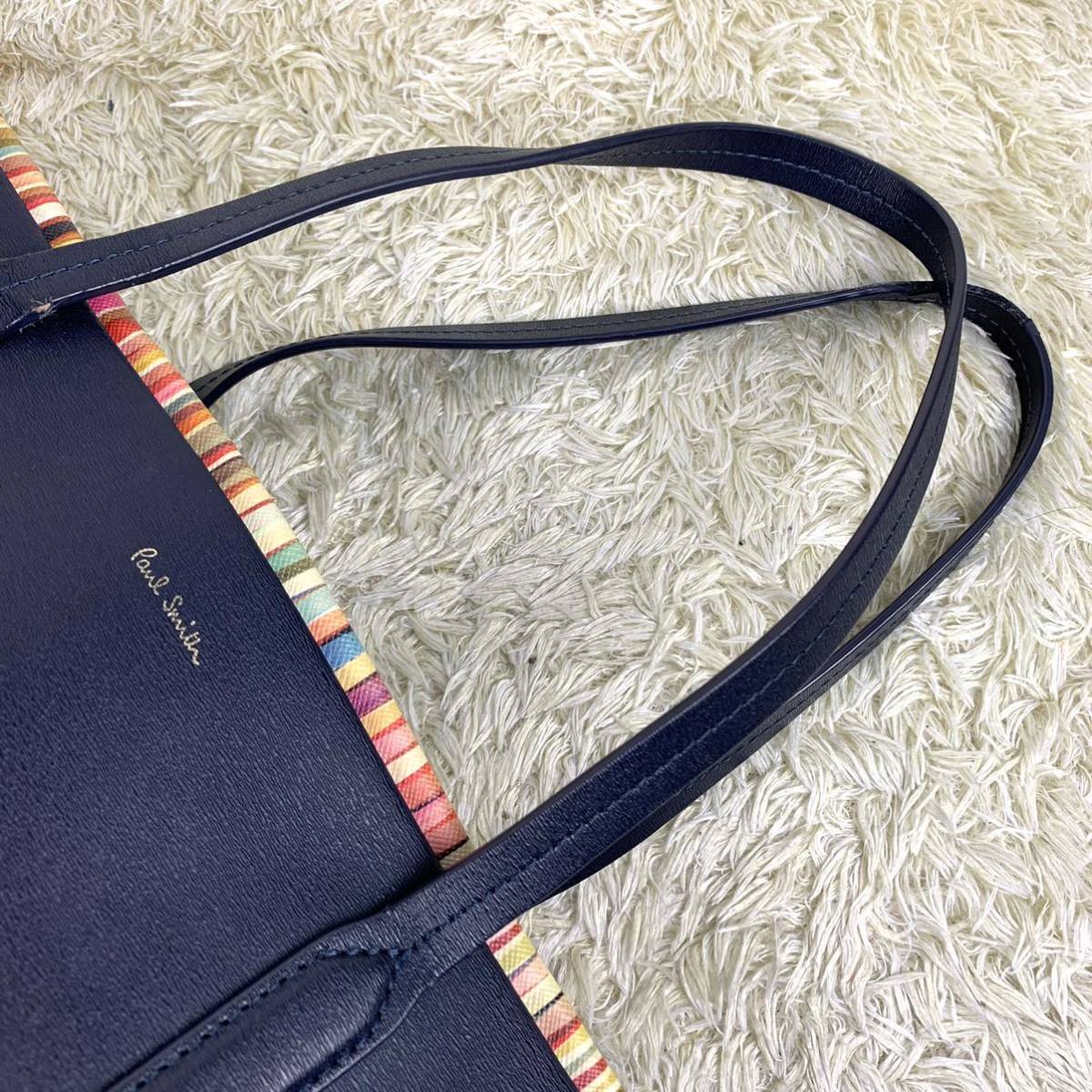 1円ポールスミス『映えるマルチストライプ』Paul Smith A4◎ トート