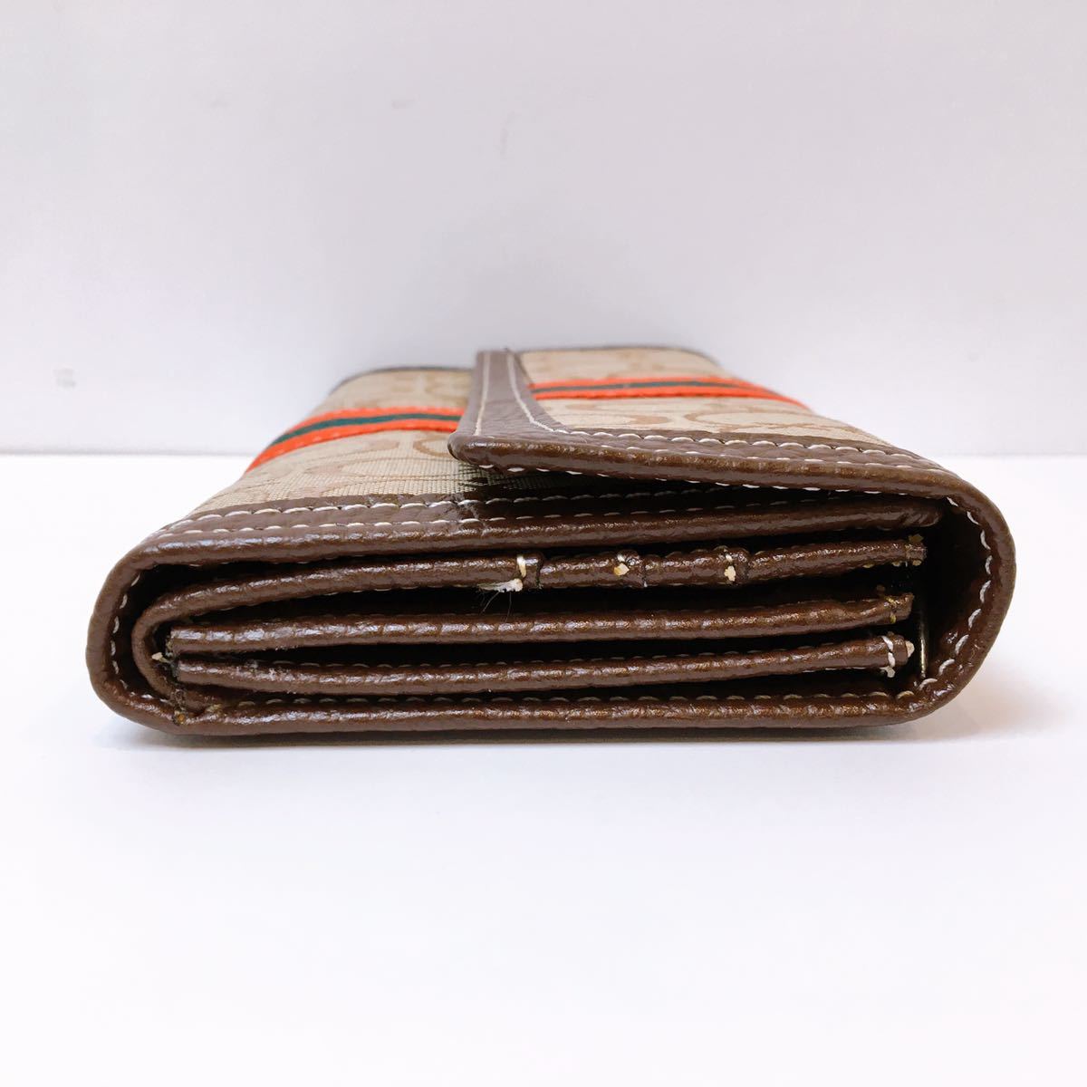 中古】COACH シグネチャー 三つ折り長財布 オープン型 ウォレット 