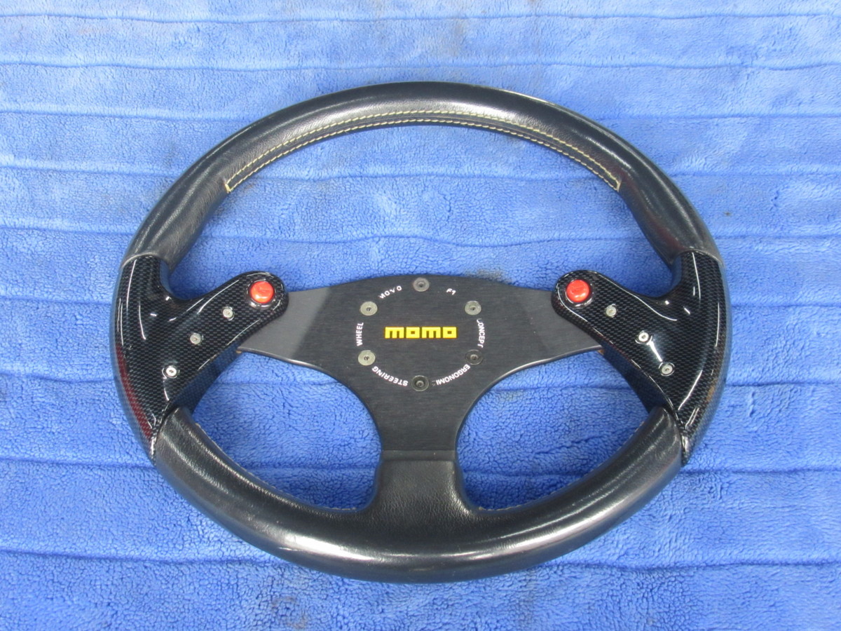 【驚きの破格値，驚きの破格値，HOT】 MOMO モモ ステアリング ハンドル BKレザー カーボン柄グリップ 350&phi;(ステアリング、ハンドル本体)｜売買されたオークション情報、yahooの商品情報をアーカイブ公開 - オークファン ステアリング、ハンドル本体