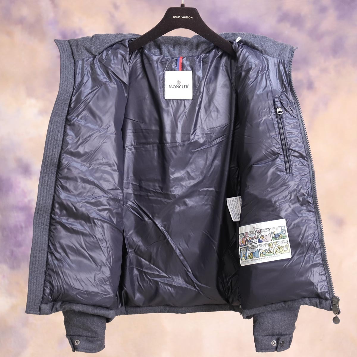 本物 極上品 モンクレール MONTGENEVRE フランネルウール ダウン 