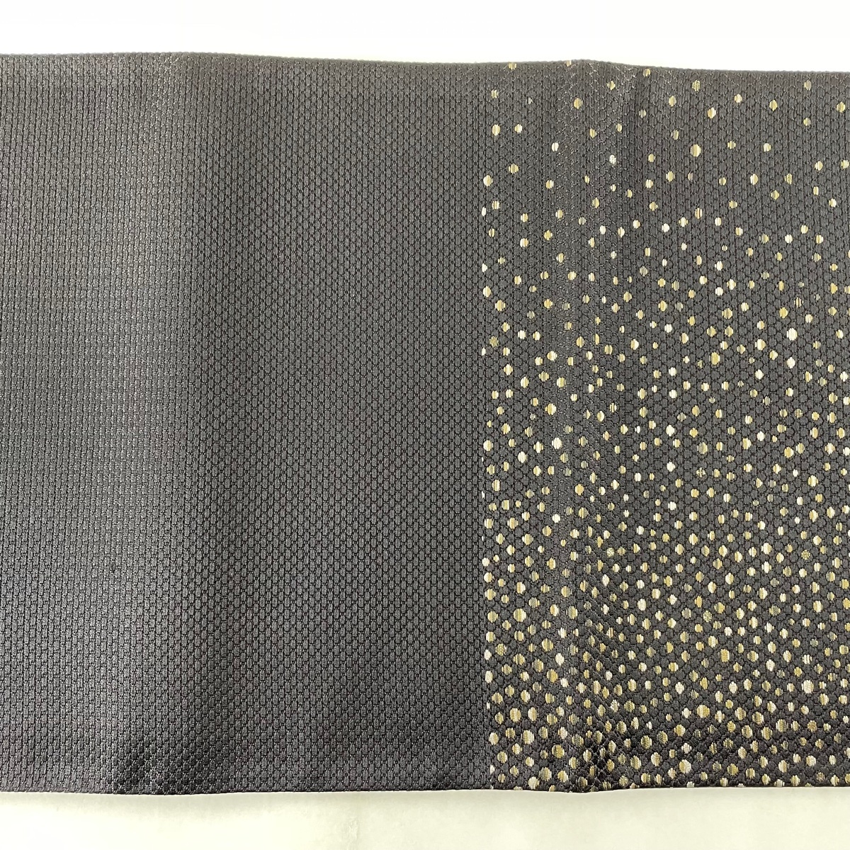 袋帯 美品 名品 ますいわ屋 幾何学模様 箔 黒 六通 正絹 【中古】