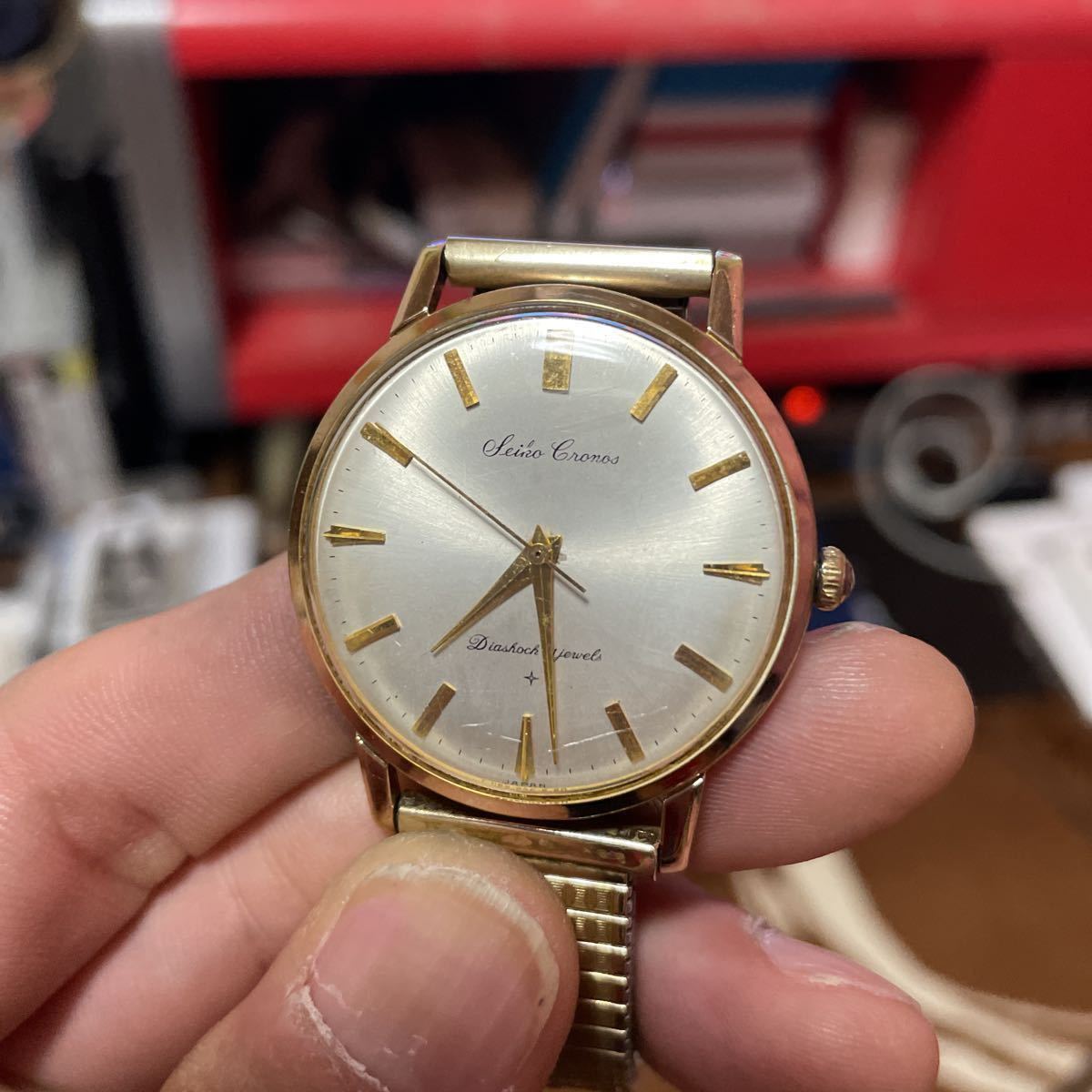日本1番の時計職人による動作完璧オーバーホール済み 程度極上 1964年製seikoクロノス男性用手巻き式ビックフェイス総14金張り その他 売買されたオークション情報 Yahooの商品情報をアーカイブ公開 オークファン Aucfan Com
