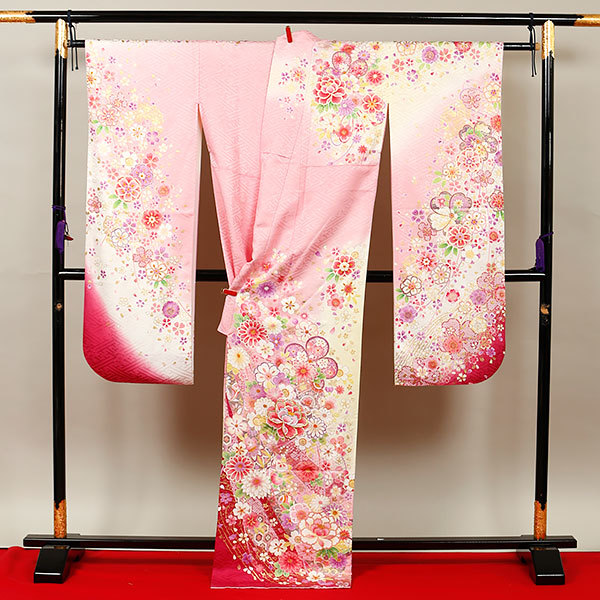 高品質，大人気 【SAKURA MODE・941】 即決！正絹 お振袖 ピンク