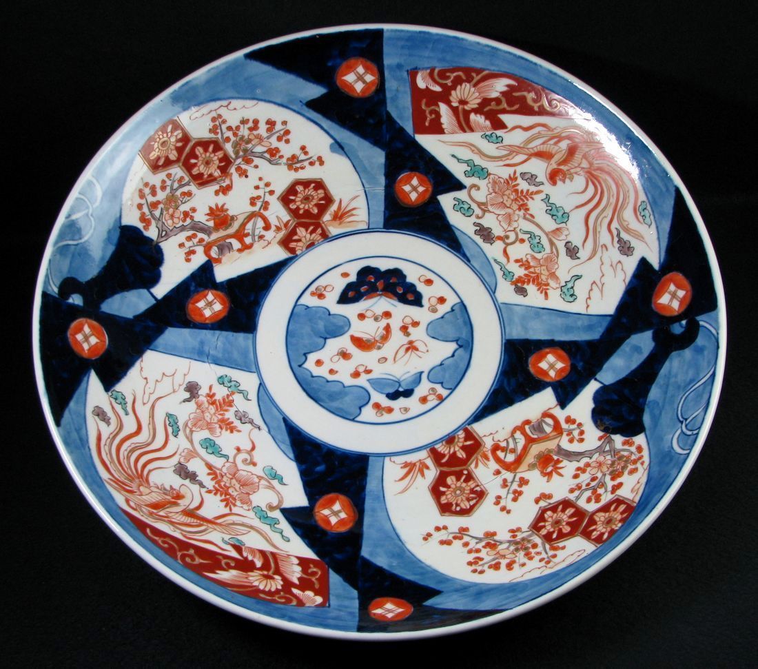 古伊万里 明治時代 | iichi 染錦 日々の暮らしを 鳳凰・花唐草文大皿