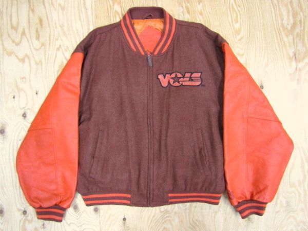 ★テネシー大学 VOLS Volunteers NCAA★メンズ 袖革スタジャン アワードジャケット 特大ロゴ★R40327020A Tennessee Volunteers Men's back Elite another
