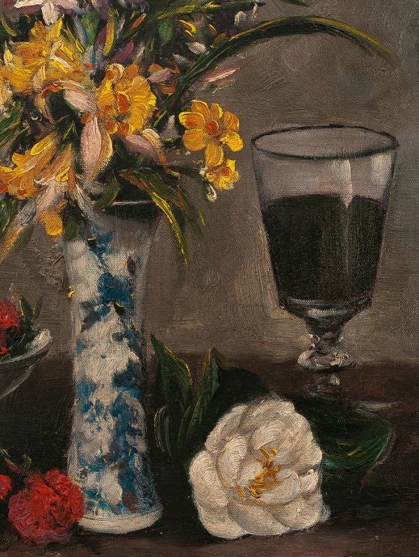 ◇エドゥアール・マネ◇油絵 手描き《花瓶の花》表サイン 画廊取扱