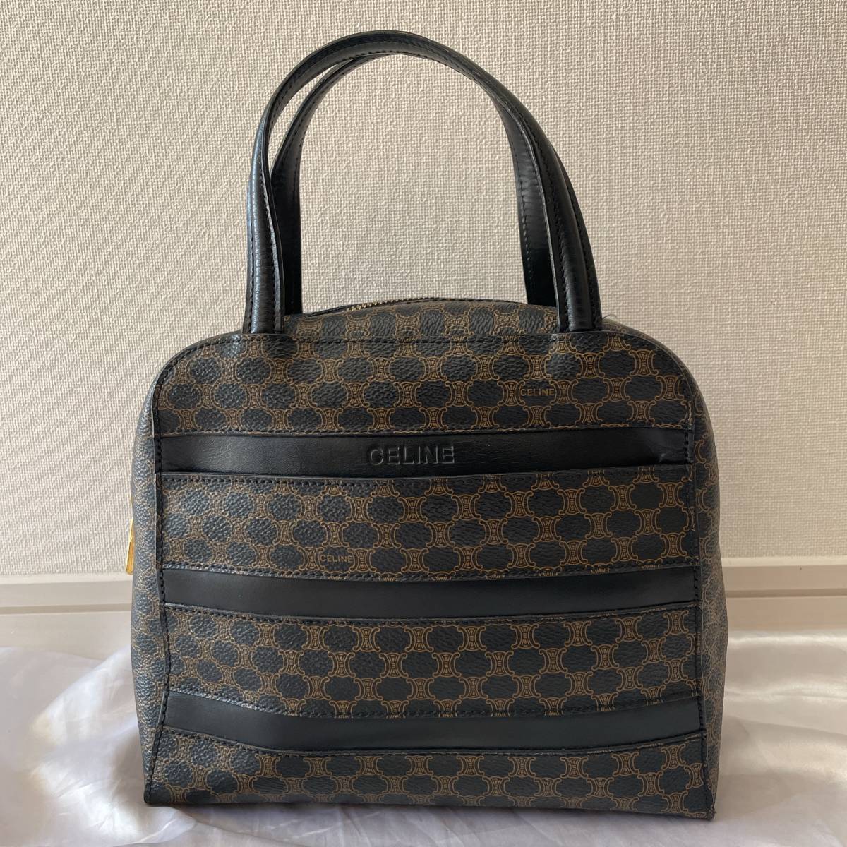 1円〜 ◇極美品◇ CELINE セリーヌ ハンドバッグ マカダム ブラック 
