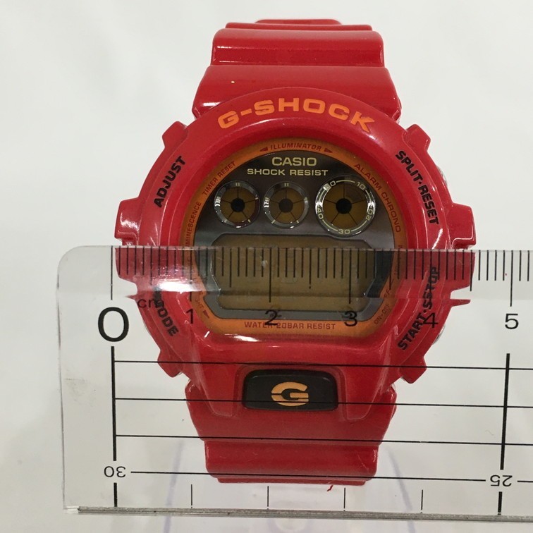 1500818】稼働中 CASIO G-SHOCK DW-6900CB レッド 缶ケース付き 【公式 