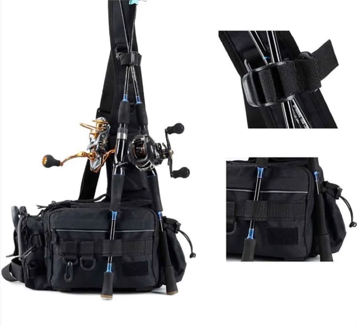 【送料無料】釣りバッグ 多機能 フィッシングバッグ 大容量 ルアー 釣具 アウトドア　タックルバッグ ワンショルダー 斜め掛け 1_2
