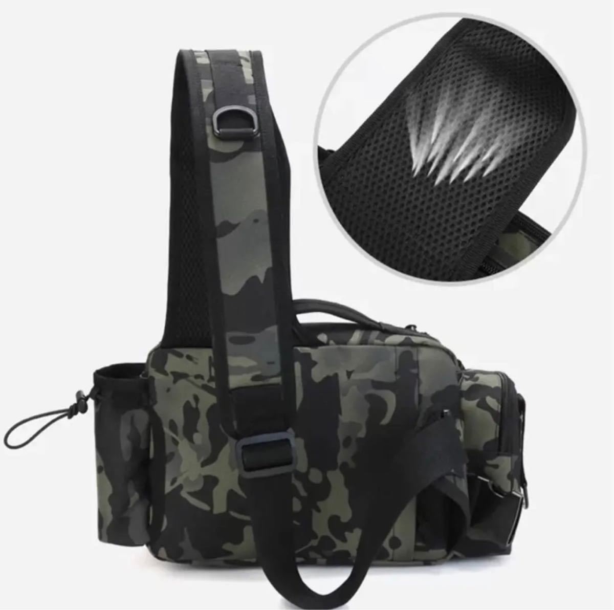 【送料無料】釣りバッグ 多機能 フィッシングバッグ 大容量 ルアー 釣具 アウトドア　タックルバッグ ワンショルダー 斜め掛け 1_8