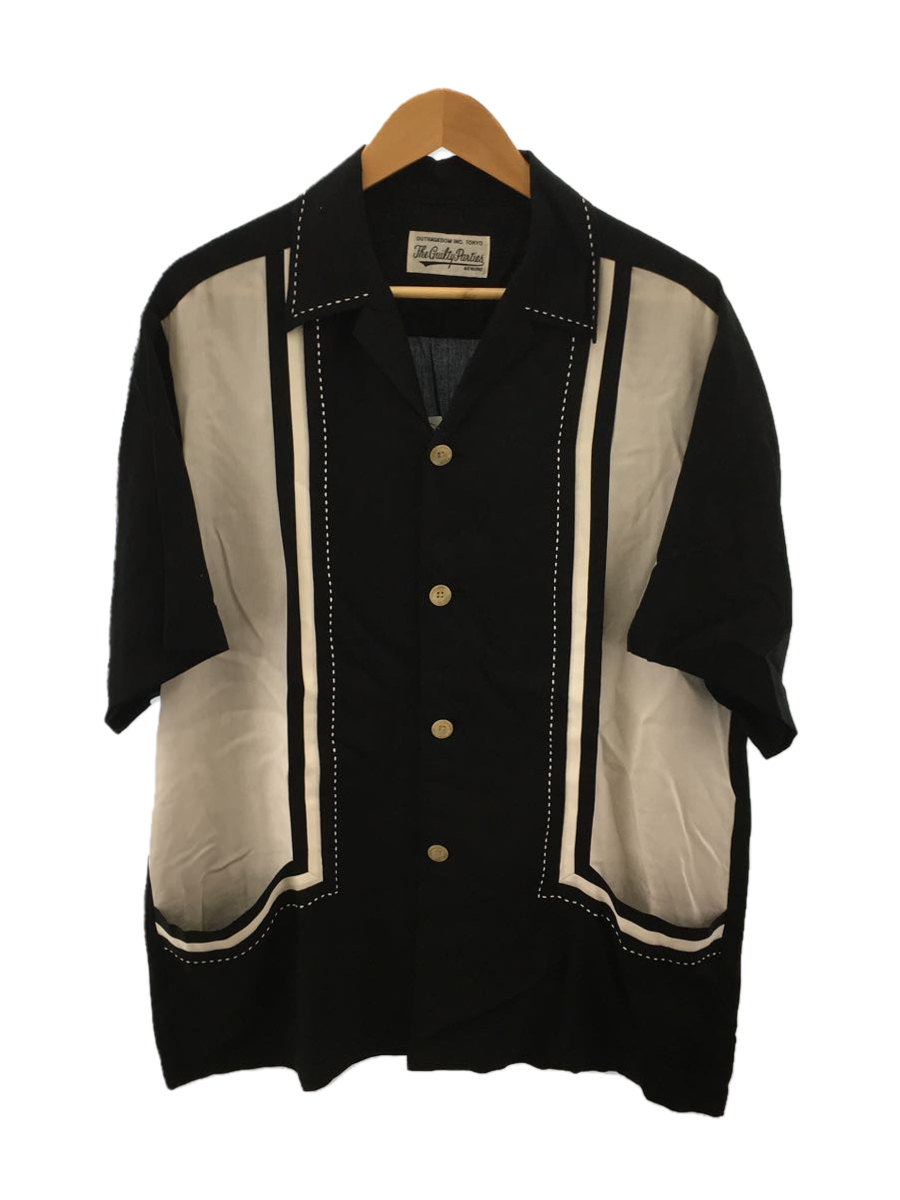 WACKO MARIA◆MIAMI SHIRT/マイアミシャツ/半袖開襟シャツ/M/リヨセル/ブラック/21SS-WMS-OC01
